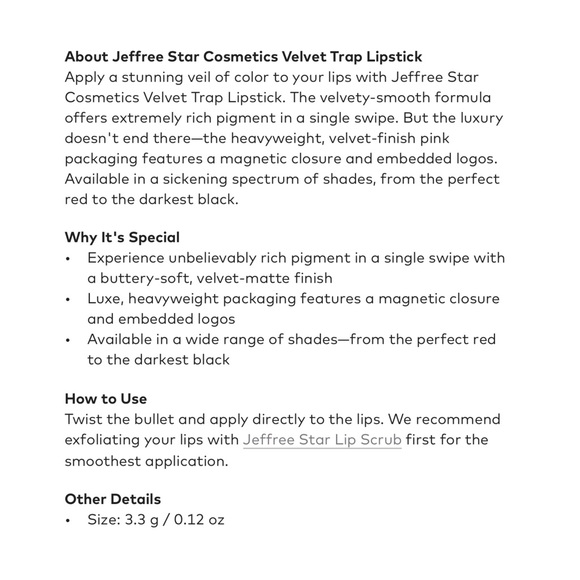 NIB Jeffree Star Velvet Trap Lipstick in Celebrity Skin OG Full Size 4g - Picture 12 of 12